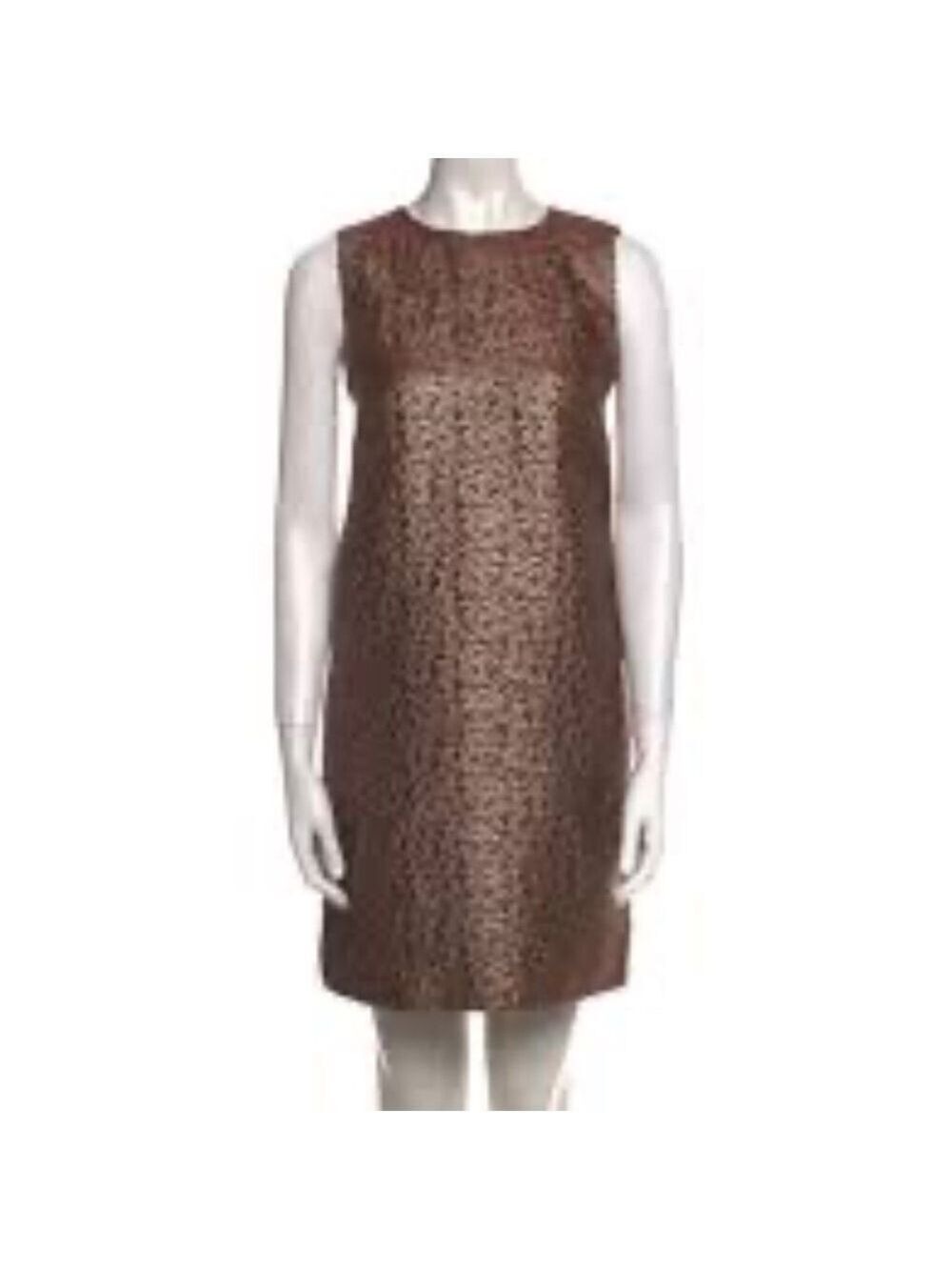RED Valentino Gold and Brown Brocade Jacquard Mini Dress IT 44 US 6